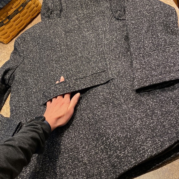 NWT Croft & Barrow Black Tweed Lined Zip Up Hooded Jacket or Coat Large - Picture 9 of 14